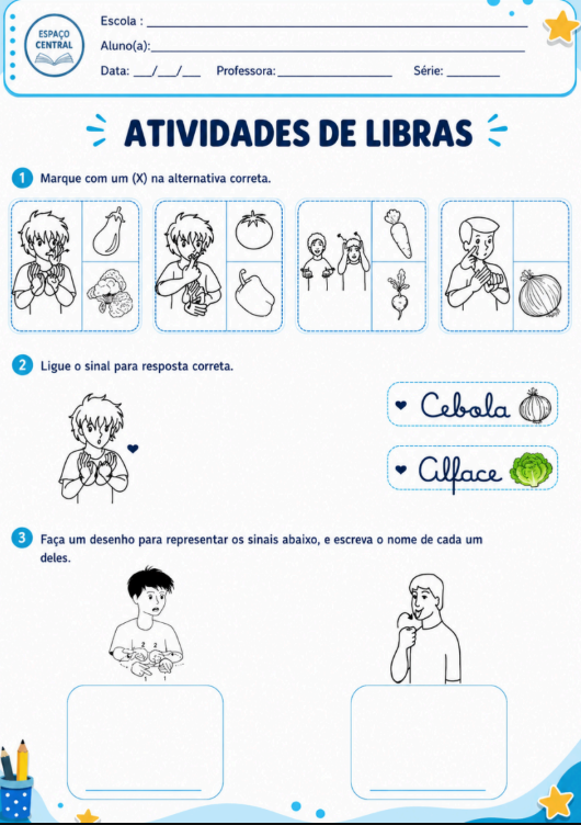 Amostra 3 — atividades de Libras