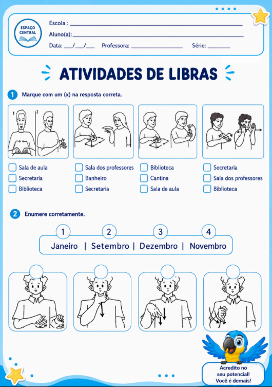 Amostra 4 — atividades de Libras